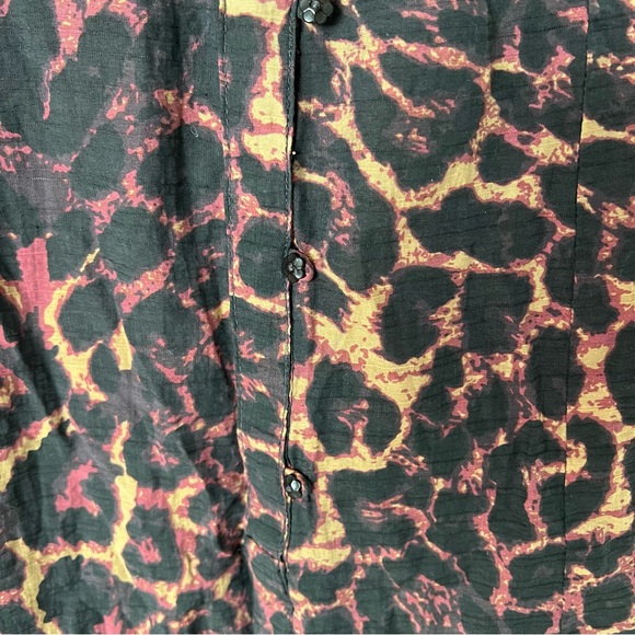 Vintage Y2K DKNY Ruffle Bib Animal Print Dress - Picture 4 of 17